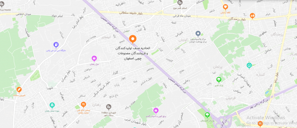 لوکیشین اتحادیه کابینت سازان اصفهان