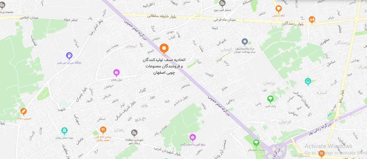 لوکیشین اتحادیه کابینت سازان اصفهان